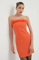 Sukienki - Patrizia Pepe sukienka kolor pomarańczowy mini dopasowana - miniaturka - grafika 1