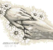 Pasmanteria - Zestaw do haftu - Metryczka ślubna z dłońmi - miniaturka - grafika 1