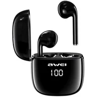 Słuchawki - Awei słuchawki Bluetooth 5.0 T28P TWS + stacja dokująca czarny/black AWEI052BLK - miniaturka - grafika 1
