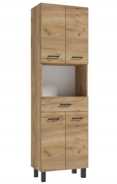 DomoDomo Słupek łazienkowy stojący modny i praktyczny dąb craft złoty 50x169cm Mea