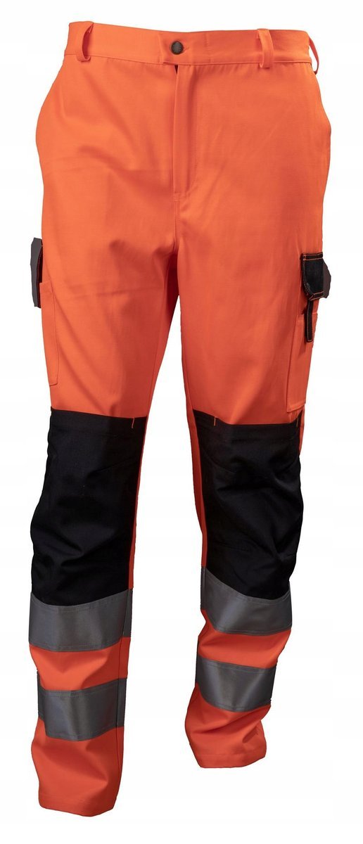 SPODNIE ROBOCZE OSTRZEGAWCZE POMARAŃCZOWE 3XL XXXL