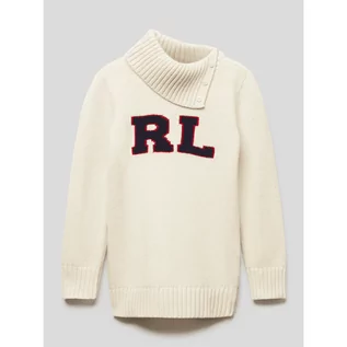 Swetry dla chłopców - Sweter z dzianiny z detalami z logo i golfem - Polo Ralph Lauren Kids - grafika 1