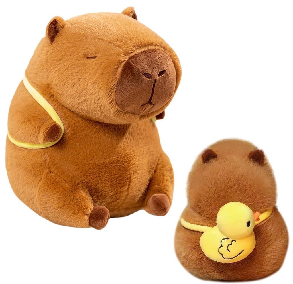 KAPIBARA Z KACZUSZKĄ PLUSZOWA 23CM MASKOTKA PRZYTULANKA MIŚ