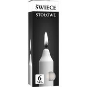 Świece - Bispol Świeca stołowa S1-66 BIAŁA, 6 szt 5906927041384 - miniaturka - grafika 1