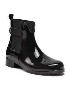 Kalosze damskie - Tommy Hilfiger Kalosze Hardware Rainboot FW0FW05968 Czarny - grafika 1