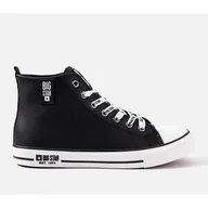 Trampki męskie - Czarne wysokie trampki męskie Big star KK174346 - miniaturka - grafika 1