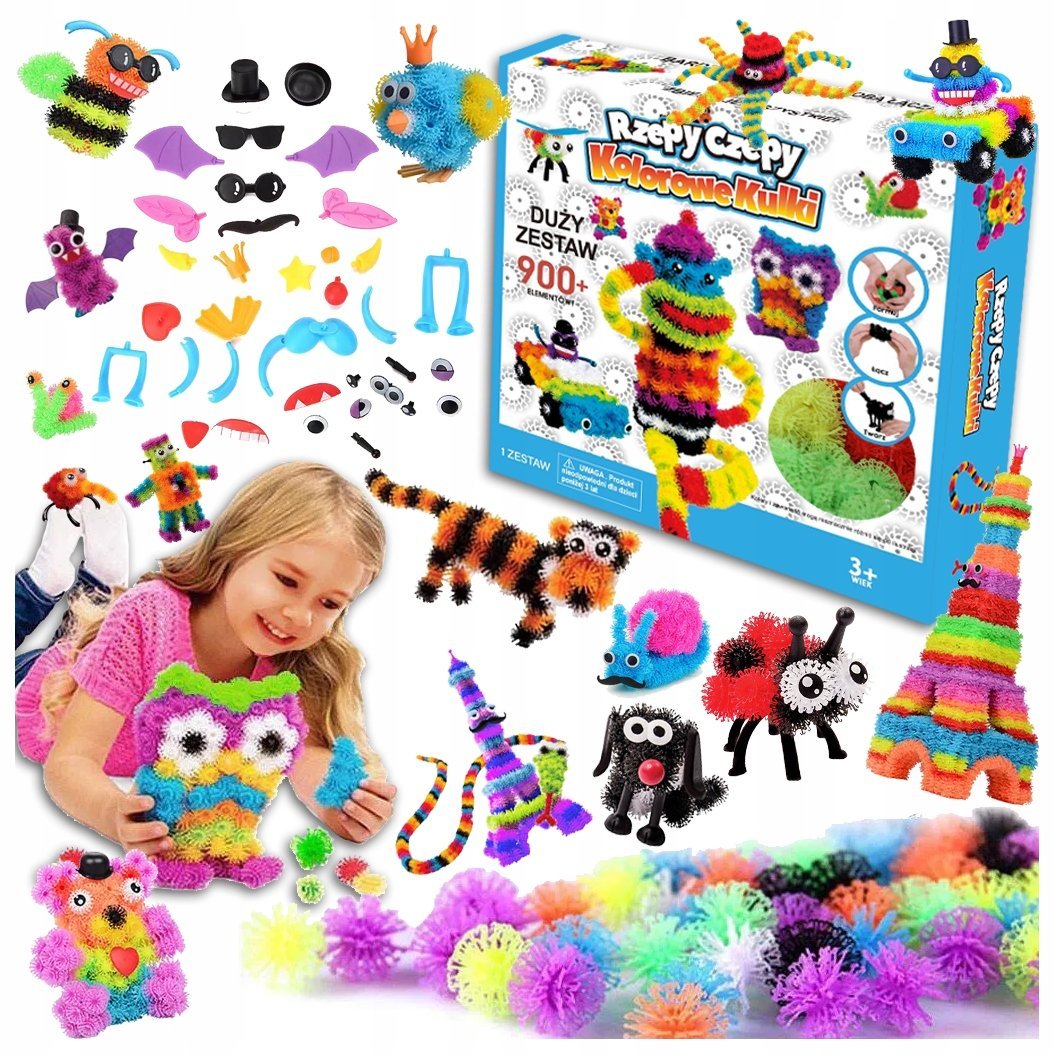 RZEPY CZEPY KLOCKI KREATYWNE KOLOROWE 900+ XXL PREZENT URODZINY MEGA ZESTAW