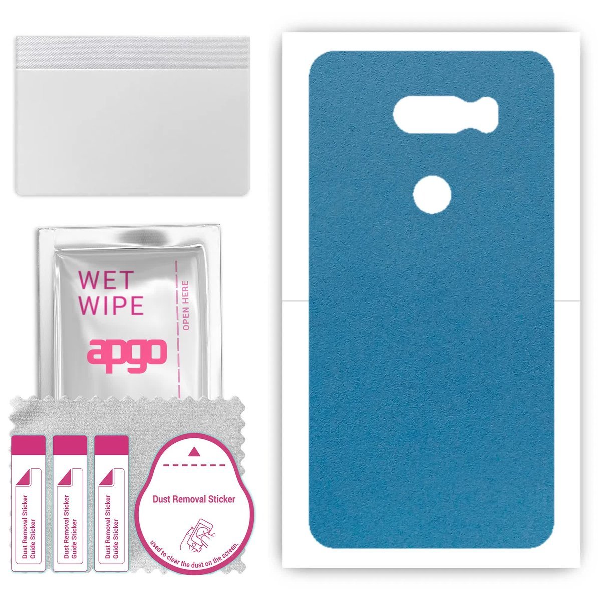 Folia naklejka skórka strukturalna na TYŁ Zamsz do LG V30 - Zamsz Niebieski - apgo SKINS