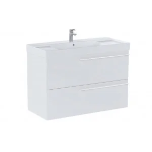 ROCA A851914529 ELLA Zestaw łazienkowy UNIK 100 cm z 2 szufladami, biały mat - Szafki łazienkowe - miniaturka - grafika 1