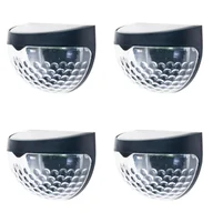 Lampy ogrodowe - LAMPA SOLARNA LED 4SZT./KPL LATARNIA KINKIET ŚCIENNY Z CZUJNIKIEM ZMIERZCHU - miniaturka - grafika 1