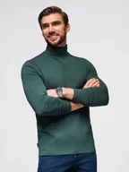 Koszulki męskie - Męski longsleeve gładki z golfem - ciemnozielony V7 OM-OM-LSCL-0130 XXL - miniaturka - grafika 1