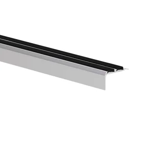 Profil schodowy srebrny z czarną gumą aluminium anoda 38.5 mm x 270 cm - Listwy i profile - miniaturka - grafika 1