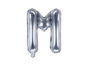 Balony i akcesoria - PartyDeco Balon foliowy litera M, 14", srebrny FB2M-M-018 - miniaturka - grafika 1