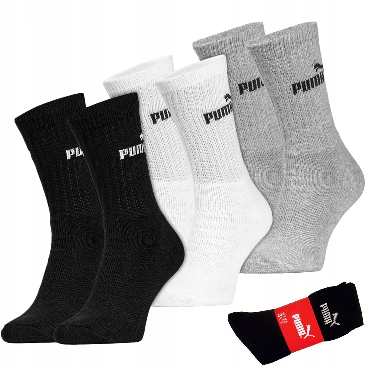 SKARPETY sportowe Puma Crew długie 3 PAK - 39-42