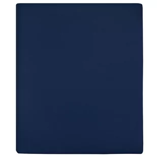vidaXL Prześcieradło, granatowe, 180x200 cm, dżersej bawełniany - Prześcieradła - miniaturka - grafika 1