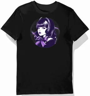 Koszulka męska czarna z nadrukiem fioletowej kokardy AKB48 XL - Koszulki męskie - miniaturka - grafika 1