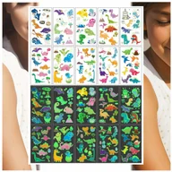 Zabawki kreatywne - Tatuaże Zmywalne Świecące w Ciemności Dinozaury 10 Wzorów - miniaturka - grafika 1