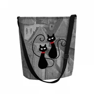 Torebki damskie - Sunlovers, Torba/listonoszka filcowa Funky, Koty Dachowce, 32x25x10 cm - miniaturka - grafika 1