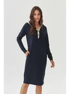 Sukienki - TATUUM Sukienka dzianinowa w kolorze granatowo-kremowym - miniaturka - grafika 1