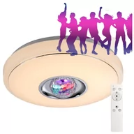 Oprawy, klosze i abażury - Polux Plafon Magic Disco 38 cm biały LED z pilotem - miniaturka - grafika 1