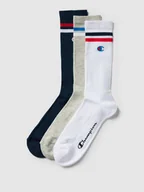 Skarpetki męskie - Skarpety z paskami w kontrastowym kolorze w zestawie 3 szt. model ‘Crew Socks’ - miniaturka - grafika 1