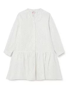 IZIA Dziewczęca (Kids) Letnia sukienka dla dziewczynek 24927415, biała wełna ze srebrnymi paskami i kropkami, 140, Biała wełna ze srebrnymi paskami i kropkami, 140 cm - Sukienki - miniaturka - grafika 1