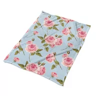 Koce - Do wnętrz pluszowy koc Róże z liśćmi kolorowy eko, Fabricsy - miniaturka - grafika 1