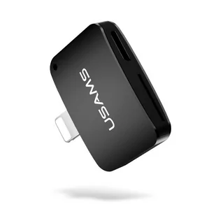 USAMS USAMS Adapter 2w1 US-SJ176 micro USB-Lightning + czytnik kart SD czarny (SJ176KC01) - Adaptery i przejściówki - miniaturka - grafika 1