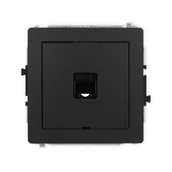 Gniazdka elektryczne - Karlik Gniazdo komputerowe 1xRJ45, kat.5e, bez pola opisowego DECO - czarny mat - miniaturka - grafika 1