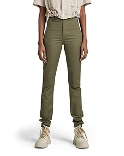 G-STAR RAW Damskie spodnie typu chino z wysokim stanem, Zielony (Shadow Olive C), 27W / 34L - Spodnie damskie - miniaturka - grafika 1
