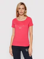 Koszulki i topy damskie - Emporio Armani EA7 T-Shirt 3LTT16 TJCRZ 1410 Różowy Regular Fit - miniaturka - grafika 1