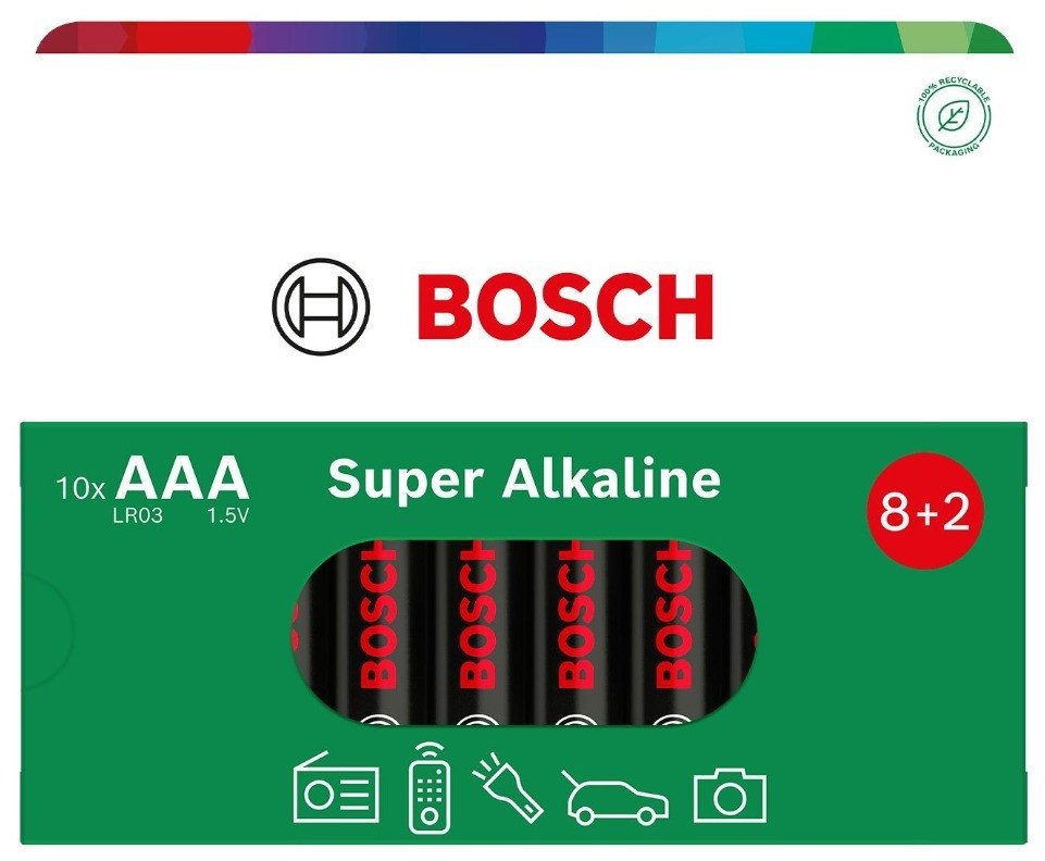BATERIA BOSCH 10SZT AAA SUPER ALKALINE LR03SA10B/00