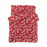 Pościel - Pościel świąteczna 160x200 czerwona biała choinki - miniaturka - grafika 1