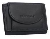Portfele - Portfel skórzany damski Rovicky mała portmonetka na zatrzask modny portfelik, czarny - miniaturka - grafika 1