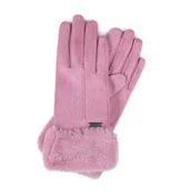 Rękawiczki - Damskie rękawiczki ze sztucznym futerkiem - miniaturka - grafika 1