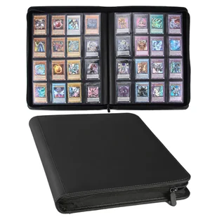 TEMU PU Album z pojemnością ponad 1000 - 16-kieszeniowe etui boczne do TCG, teczka kolekcjonerska, wodoodporna okładka, mocny zamek błyskawiczny, - Inne - miniaturka - grafika 1