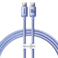 Kable USB - Baseus Crystal Shine Series kabel przewód USB do szybkiego ładowania i transferu danych USB Typ C - USB Typ C 100W 1,2m fioletowy (CAJY000605) CAJY000701 - miniaturka - grafika 1