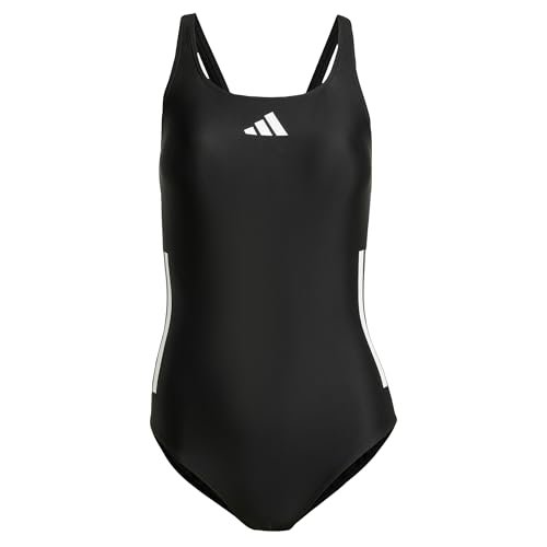 adidas Damski strój kąpielowy z 3 paskami C-Back 32, czarny/biały, 164