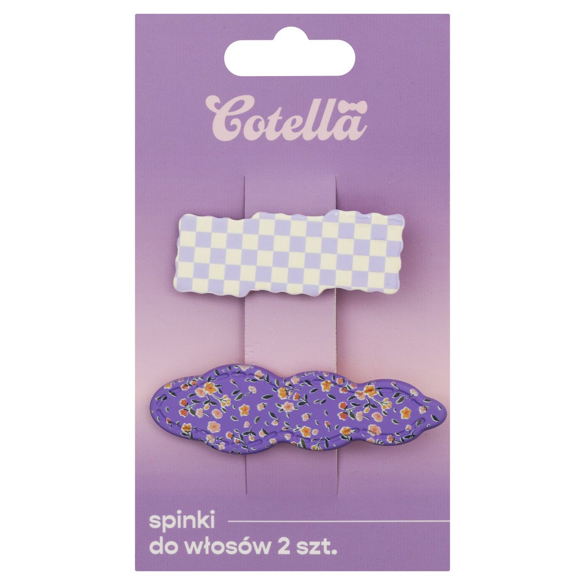 Spinki do włosów, Cotella, Retro Lilac, 2 szt.