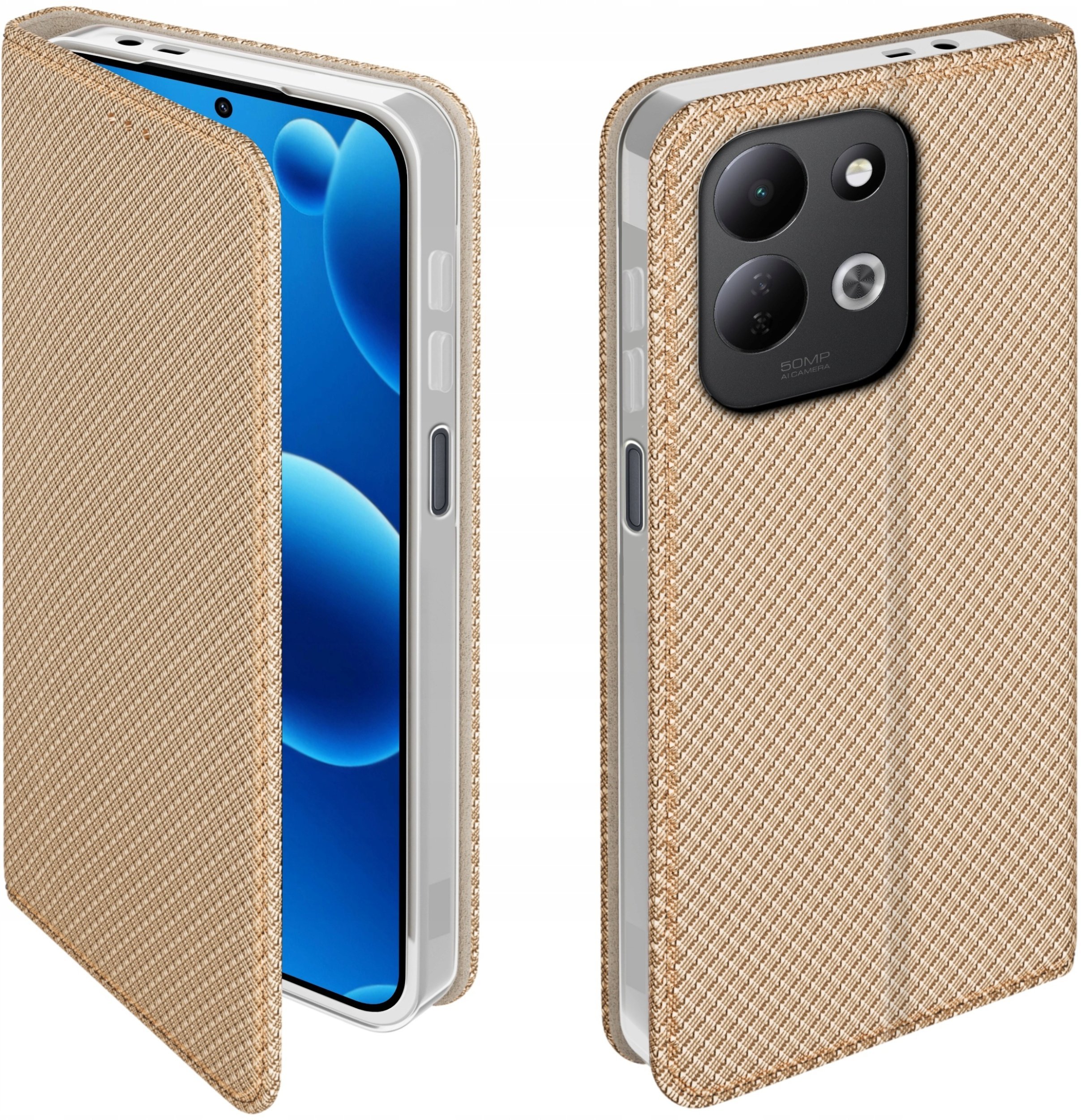 krainaGSM Etui Z klapką do Xiaomi Redmi 17 4G 5G zamykane złote futerał