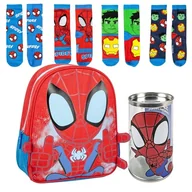 Plecaki szkolne i tornistry - Lucky Boxer Spidey plecak dziecięcy dla dzieci, unisex, czerwony, 4 sztuki skarpet dla dzieci Spidey rozmiar 27-30, Spiderman, 27-30, Casual - miniaturka - grafika 1