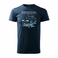 Koszulki męskie - Koszulka z samochodem Ford Sierra RS 500 z Fordem Sierra RS 500 cosworth męska granatowa-XL - miniaturka - grafika 1