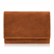 Portfele - PORTFEL DAMSKI SKÓRZANY WE WZORY GEOMETRYCZNE DUŻY VINTAGE POMARAŃCZOWY RFID PAOLO PERUZZI T-112-HOR - miniaturka - grafika 1