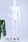 Manekiny wystawowe - MC-1W Piękny abstrakcyjny manekin męski/żeński pomalowany na biało matowo - miniaturka - grafika 1