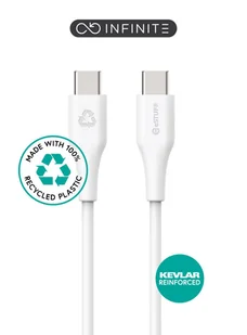 EStuff INFINITE Kabel USB-C 1m Biały. Plastik z recyklingu. USB 2.0. Obsługuje 480 Mb/s danych ~ 5V/2.4A ładowania - Kable USB EStuff INFINITE Kabel USB-C 1m Biały. Plastik z recyklingu. USB 2.0. Obsługuje 480 Mb/s danych ~ 5V/2.4A ładowania - Kable USB - miniaturka - grafika 1