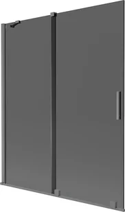 Mexen Velar parawan nawannowy 2-skrzydłowy rozsuwany 140 x 150 cm, grafit, gun metal - 896-140-000-41-95 - Parawany nawannowe - miniaturka - grafika 1