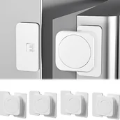 Zawiasy, okucia i inne akcesoria - 4-częściowy zamek do drzwi lodówki dla bezpieczeństwa dziecka, białe zamki do szafek dla dzieci, zamki do drzwi dla dzieci - miniaturka - grafika 1