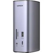 Kable USB - Ugreen wielofunkcyjna stacja dokująca HUB 12w1 USB C USB HDMI DP RJ45 AUX SD TF szara (CM555) - miniaturka - grafika 1