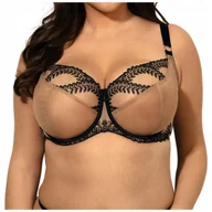 Biustonosze - Biustonosz miękki soft stanik wygodny Ewa Bień OFRA B171 beżowy czarny 70J - miniaturka - grafika 1