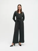 Kombinezony - Elegancki kombinezon z połyskującą nitką - miniaturka - grafika 1